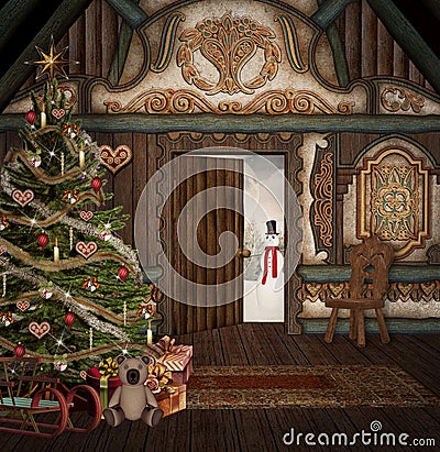 Christmas time open season with a precious fir tree Stock Photo