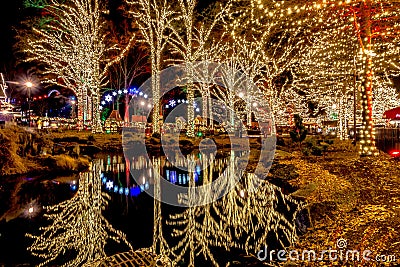 Christmas time winterfest celebration at carowinds amusement park in carolinas Editorial Stock Photo