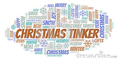 Christmas Tinker word cloud Stock Photo