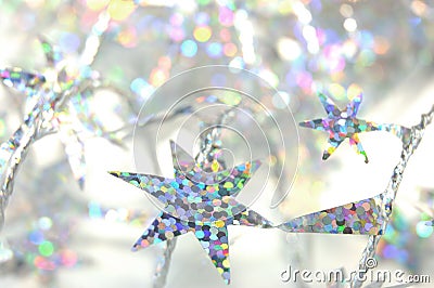 Christmas tinsel Stock Photo