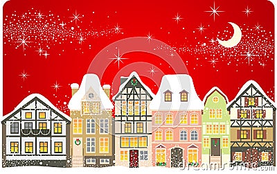 Christmas town Vector Illustration