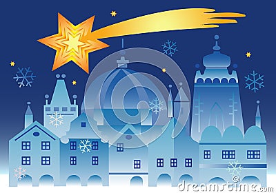 Christmas_town_bethlehem_star Vector Illustration