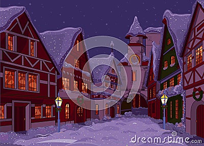 Christmas town Vector Illustration