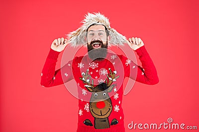 Christmas tradition. Christmas spirit and vibe. Layer up with winter essentials. Happy new year. Join party. Winter Stock Photo