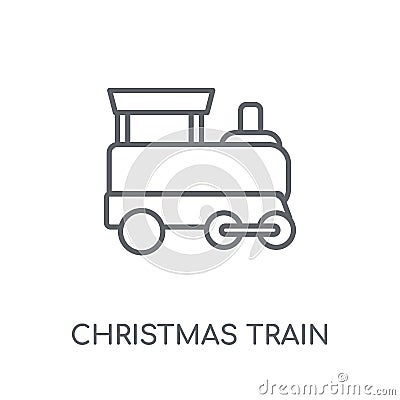 Christmas train linear icon. Modern outline Christmas train logo Vector Illustration