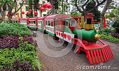 Christmas train and locomotive Editorial Stock Photo