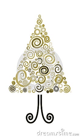 Christmas Tree Cartoon Illustration