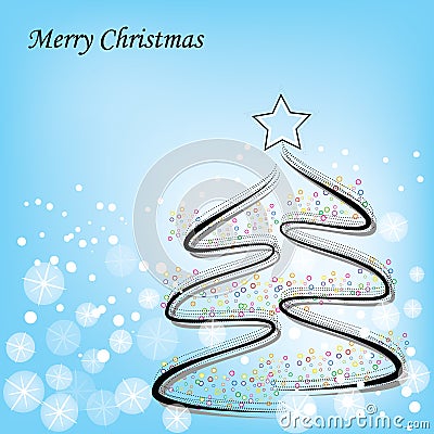 Christmas tree background Cartoon Illustration