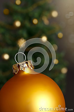 Christmas tree ball ornament gold Stock Photo