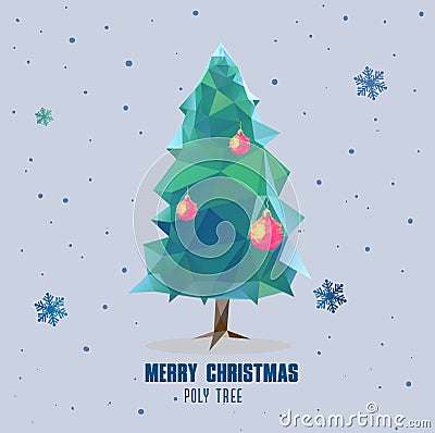 Christmas tree ball polygonal design Vector Illustration