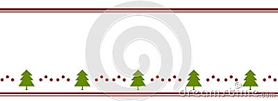 Christmas tree banner. Flat design. Ribbon pattern. Vector Illustration