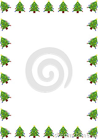 Christmas tree border Vector Illustration