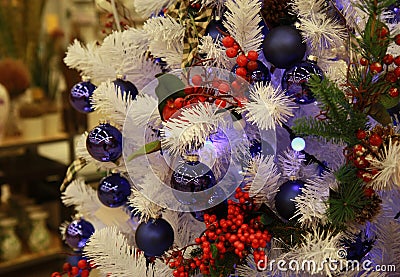 Christmas Tree Branch Background Stock Photo