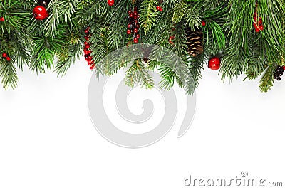 Christmas tree branches background Stock Photo