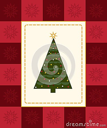 Christmas tree card Vector Illustration