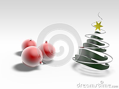Christmas tree with christmass ball Stock Photo