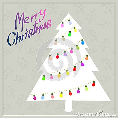 Christmas tree with color blub Vector Illustration