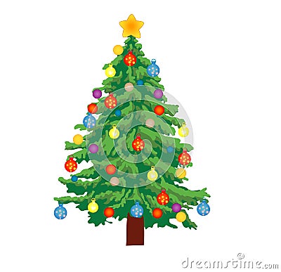 Christmas fir tree Vector Illustration