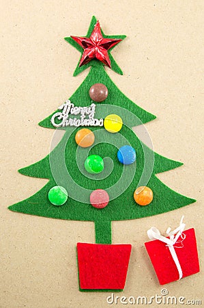 Christmas tree decorated with sweet bonbons Stock Photo