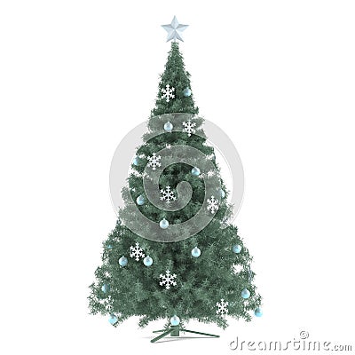 Christmas tree decorated with toys Stock Photo