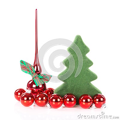 Christmas tree with decoration and christmas balls Stock Photo