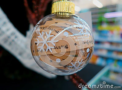 Christmas tree decoration, close-up ball Editorial Stock Photo