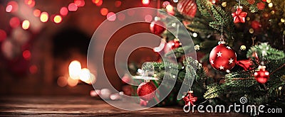 Christmas Tree with Decorations Stock Photo