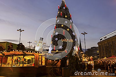 Christmas tree in Dortmund in Germany Editorial Stock Photo