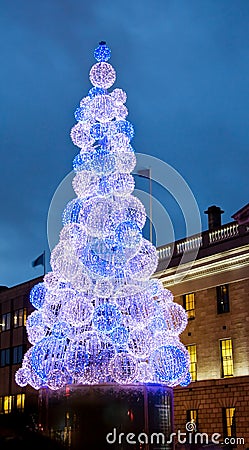 Christmas Tree In Dublin City - Ireland Royalty Free Stock Image