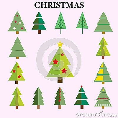 Christmas tree elements pack - logo - Stock Photo