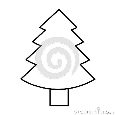 Christmas tree fir simple icon pictogram outline Vector Illustration