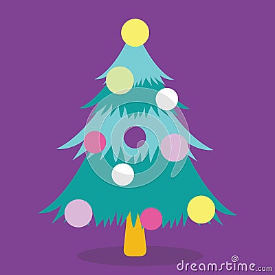 christmas tree four layer 06 Vector Illustration