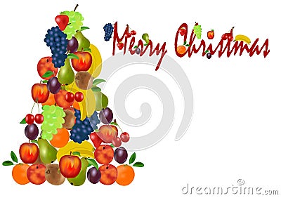 Christmas tree with fruit Stock Photo