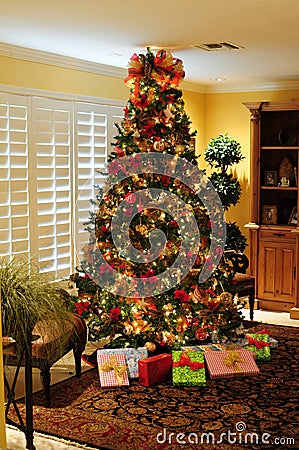 Christmas Tree Gifts Stock Photo