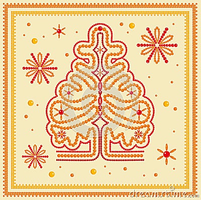 Christmas tree glass beads Vector Illustration