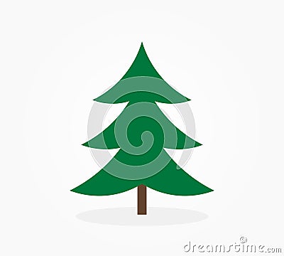 Christmas tree green spruce icon Vector Illustration