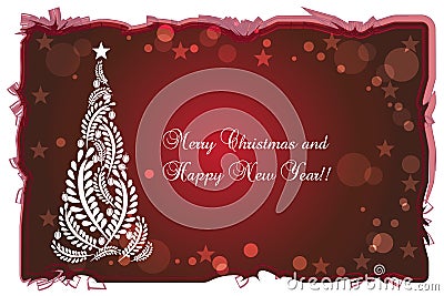 Christmas tree greetings card image vector Vector Illustration