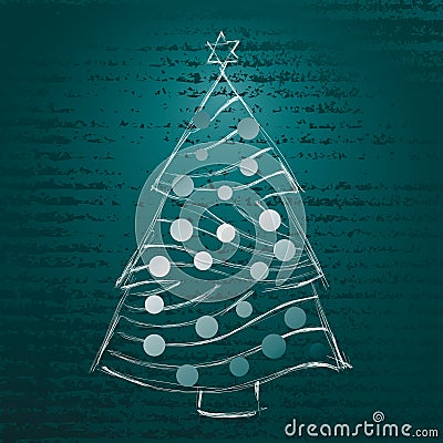 Christmas tree hand draw Vector Illustration