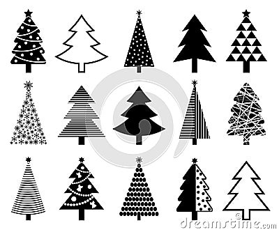 Christmas tree icon collection Vector Illustration