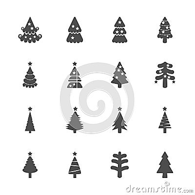 Christmas tree icon set 2, vector eps10 Vector Illustration