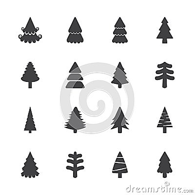 Christmas tree icon set, vector eps10 Vector Illustration