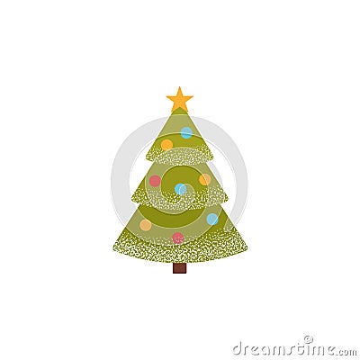 Christmas tree icon. Vector illustration. Fir tree pine in flat Vector Illustration