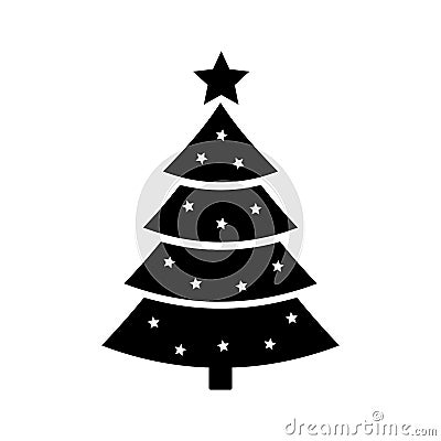 Christmas tree icon Cartoon Illustration