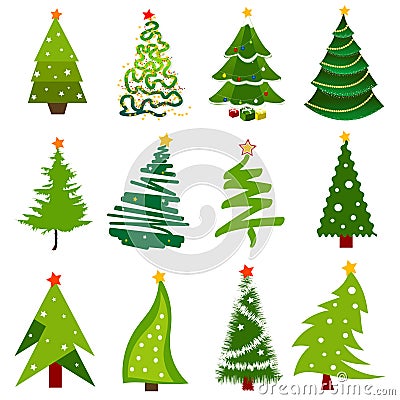 Christmas tree icons Vector Illustration