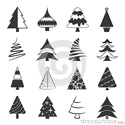 Christmas tree icons Stock Photo