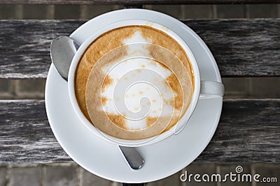 Christmas Tree Latte Art Coffee Stock Photo