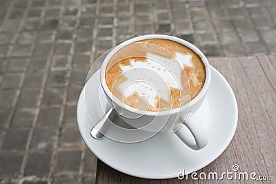 Christmas Tree Latte Art Coffee Stock Photo