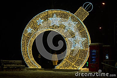 Christmas tree led light ball Editorial Stock Photo