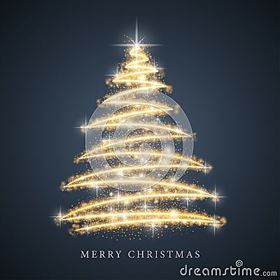 Christmas tree from light background Vector Illustration