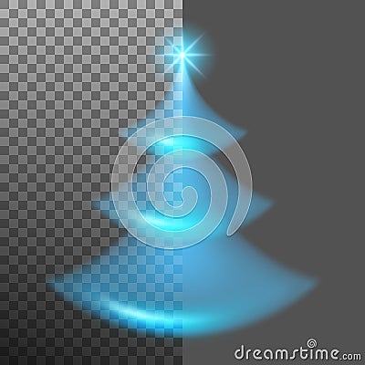 Christmas tree from light and bokeh. EPS 10 vector Vector Illustration